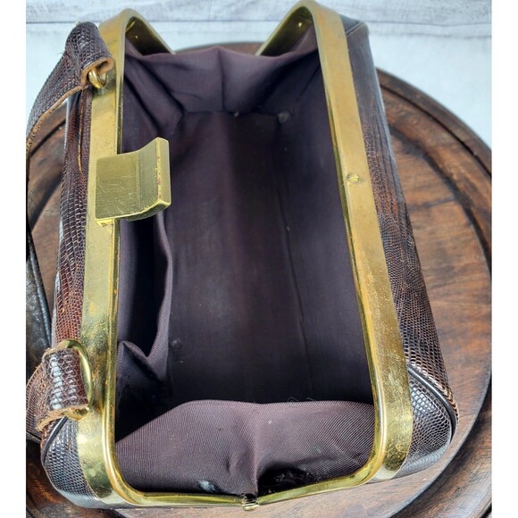 Vintage 1940s-50s Revits Exact Match Lizard Alligator Skin Box Style Mini Purse - Picture 6 of 9